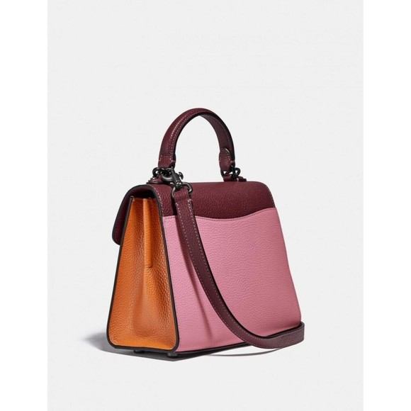 COACH TABBY 20 Top Handle Crossbody Vintage Pink Colorblock Leather 635 NWT $395 - Picture 11 of 12